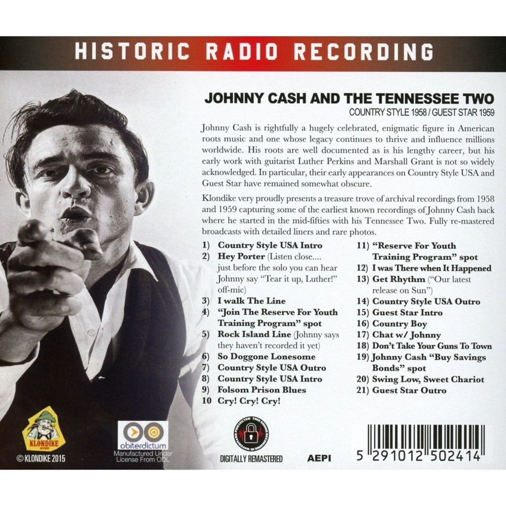 JOHNNY CASH & THE TENNESSEE TWO  -  country style 1958 / guest star 1959 (cd) 