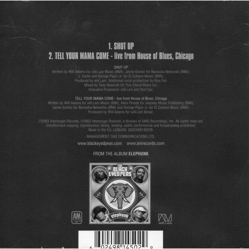 Shut up by The Black Eyed Peas, CDS with didierf Ref118185355