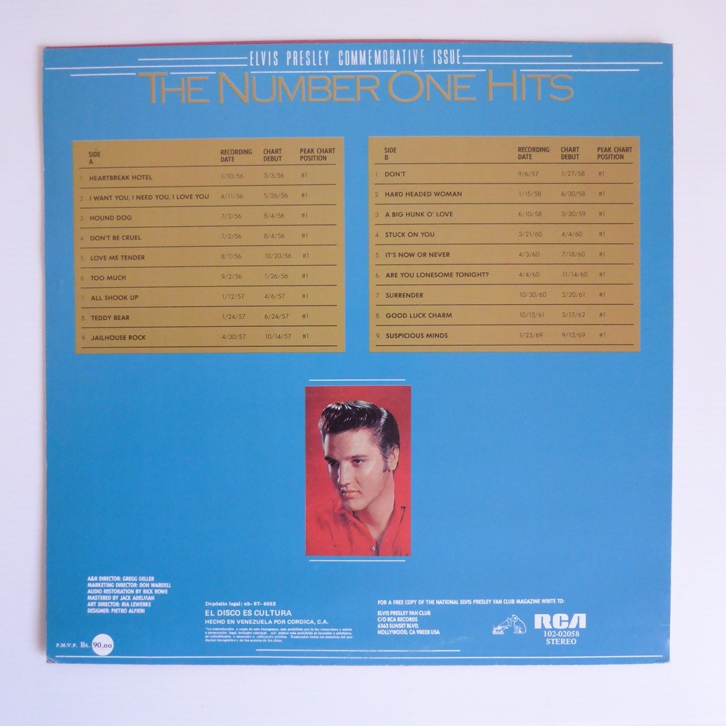 The number one hits by Elvis Presley, LP with ouioui14 - Ref:118194502