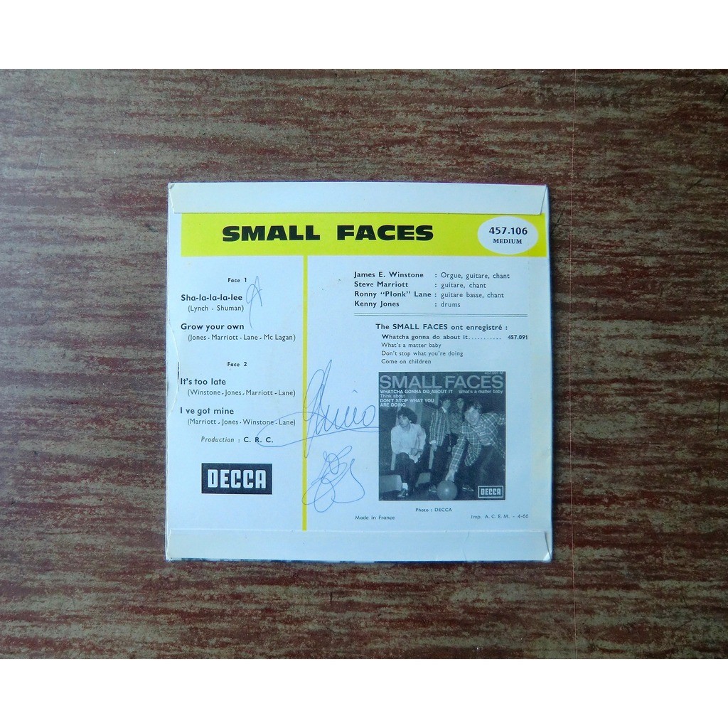 Sha-la-la-la-lee original french ep. - Small Faces - ( 7