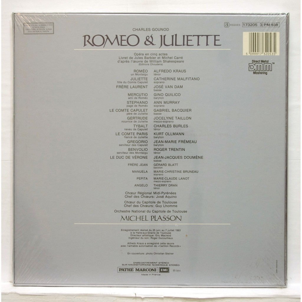 Gounod romeo & juliette Michel Plasson / Alfredo Kraus / Jose Van