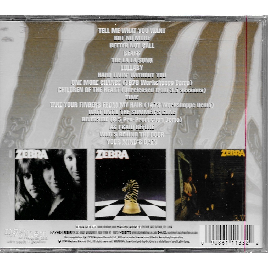 The best of zebra in black and white by Zebra, CD with louviers Ref