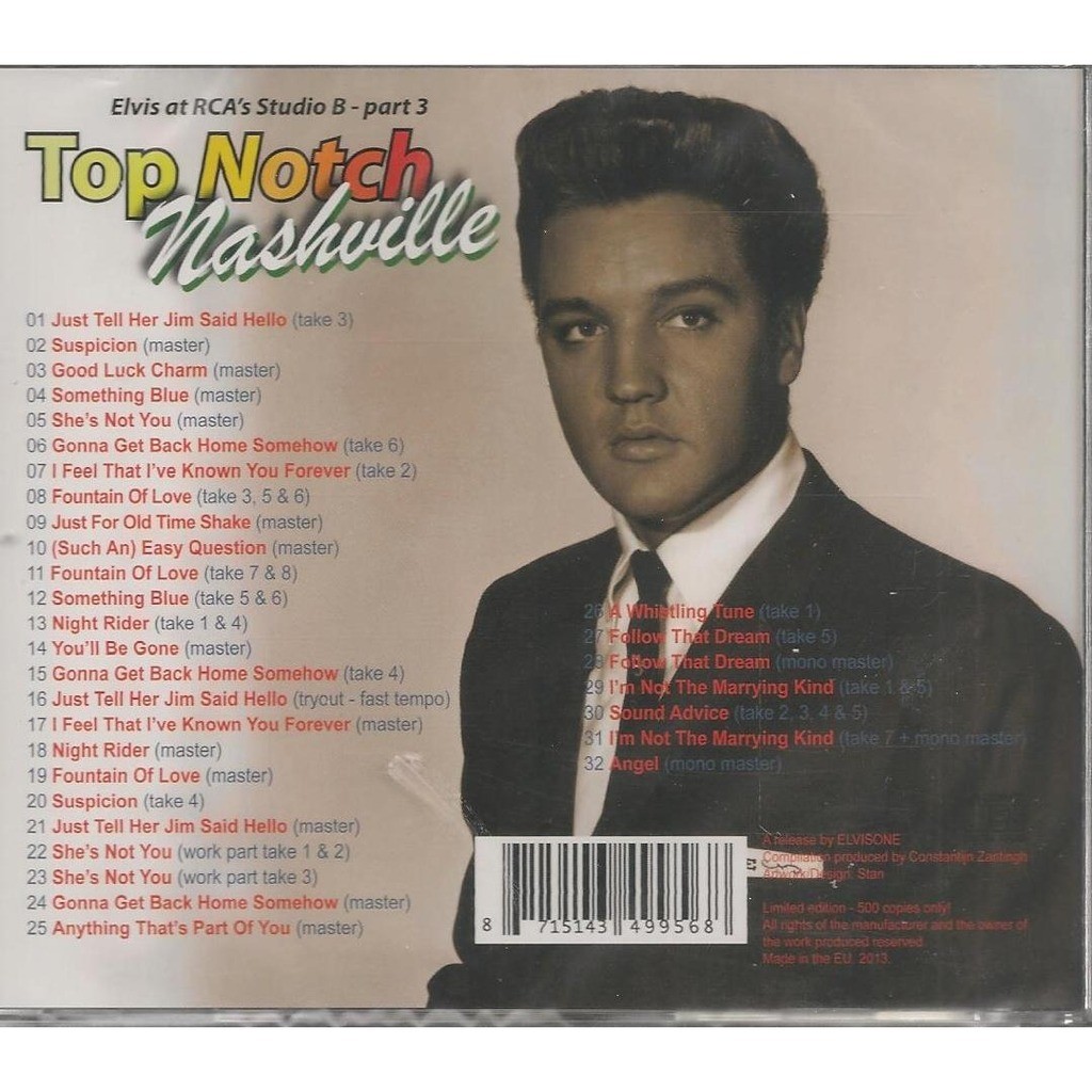 001 cd top notch nashville studio b part.3 cd 31 outtakes & masters