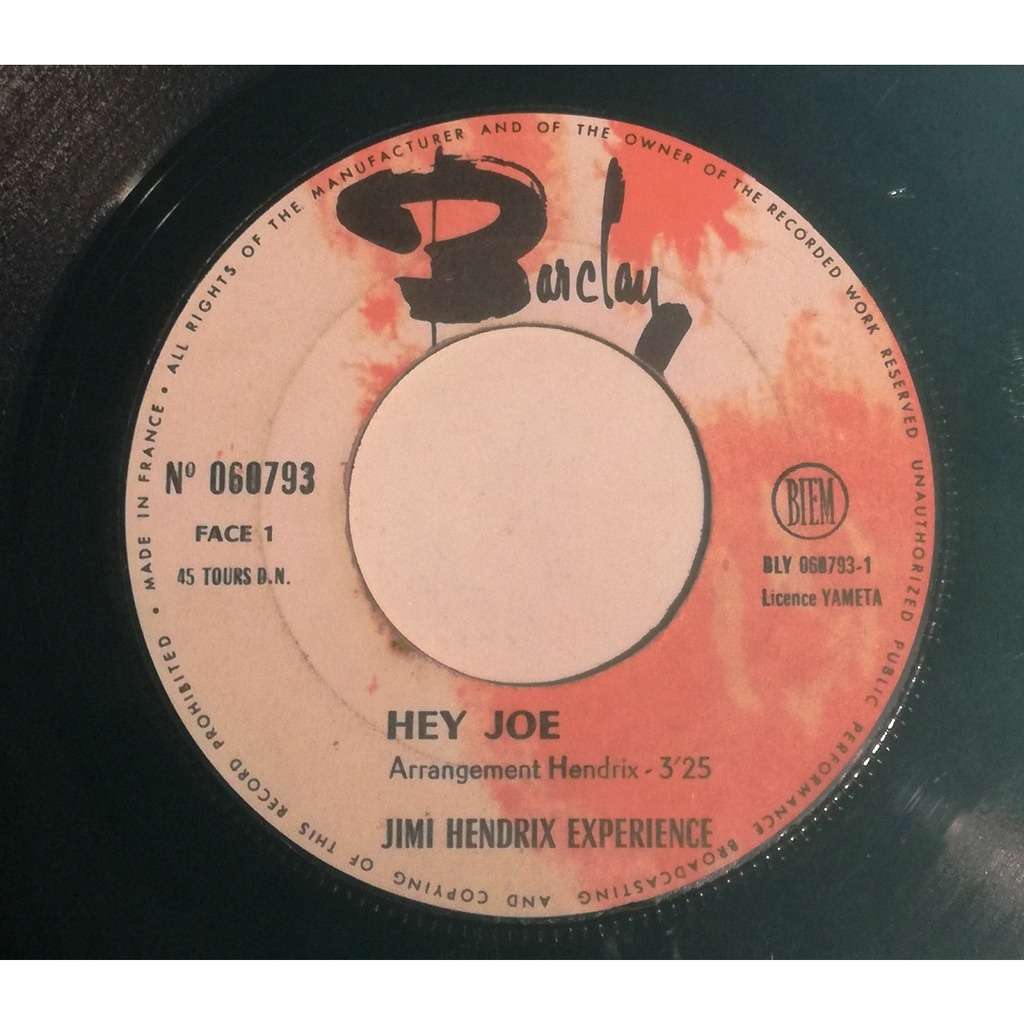Hey joe stone free de Jimi Hendrix, 45T x 2 (SP) chez dydan007 Ref