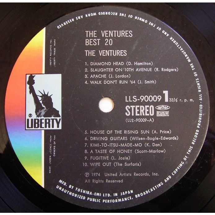The ventures best 20 by Ventures, LP with backpagerecords Ref118513037