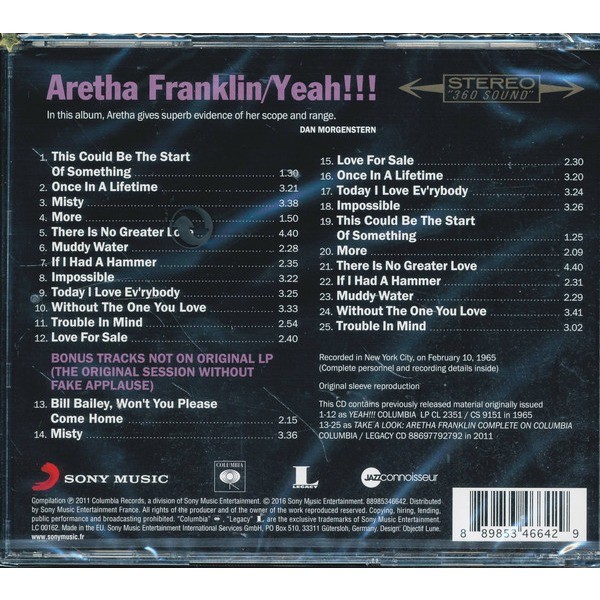 Yeah!!! by Aretha Franklin, CD with techtone11 - Ref:118522677