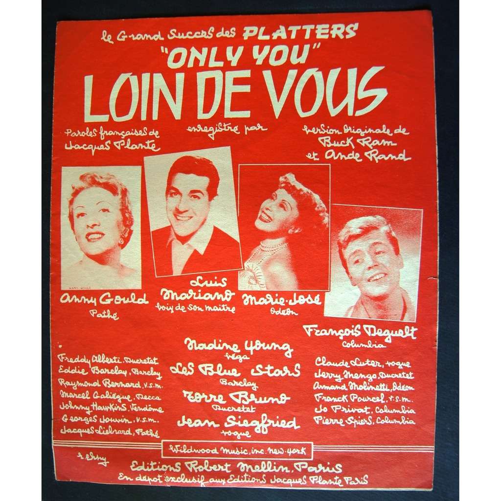 Only you by Les Platters, Sheet with 4059jacques Ref118596167