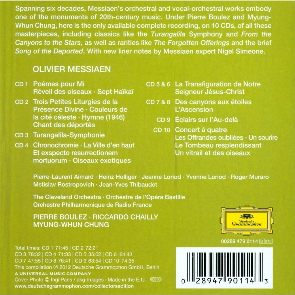Messiaen orchestral works / pierre boulez, myungwhun chung Messiaen