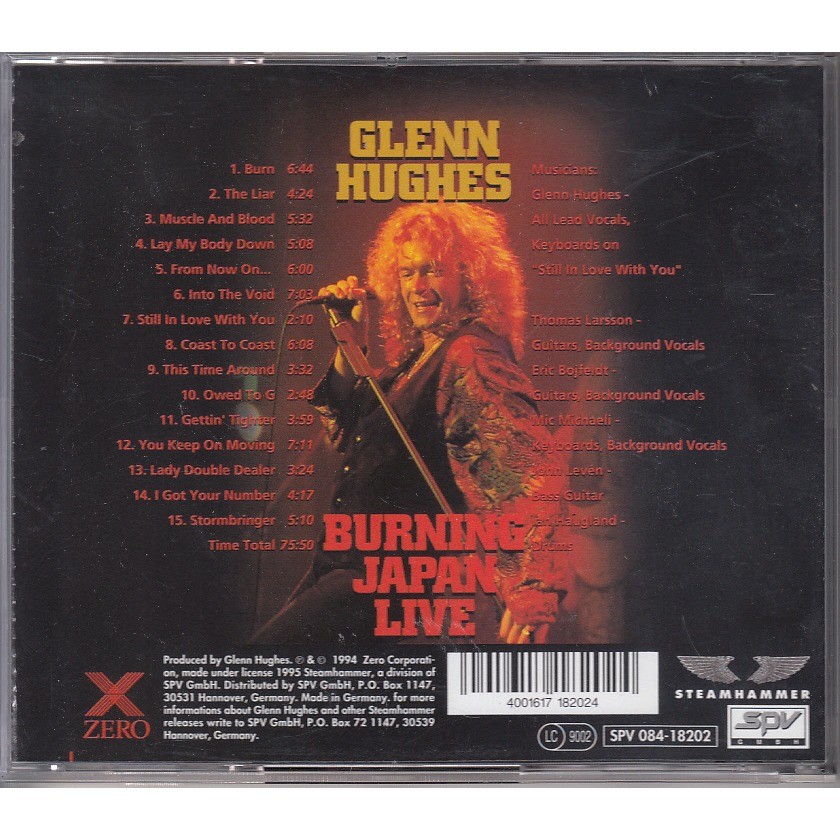 Burning japan live de Glenn Hughes, CD chez collector89 Ref118812588