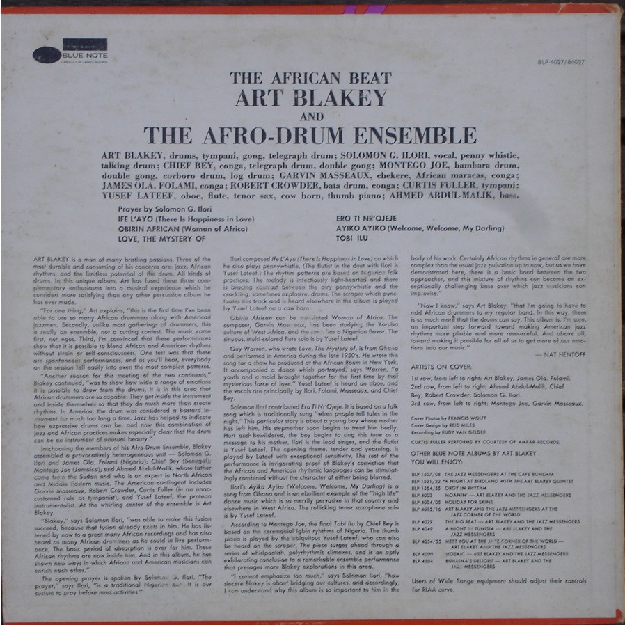 The african beat - Art Blakey And The Afro-Drum Ensemble - ( LP