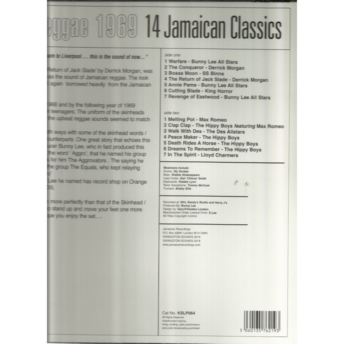  max romeo bunny lee all stars king horror  -  skinhead reggae 1969 