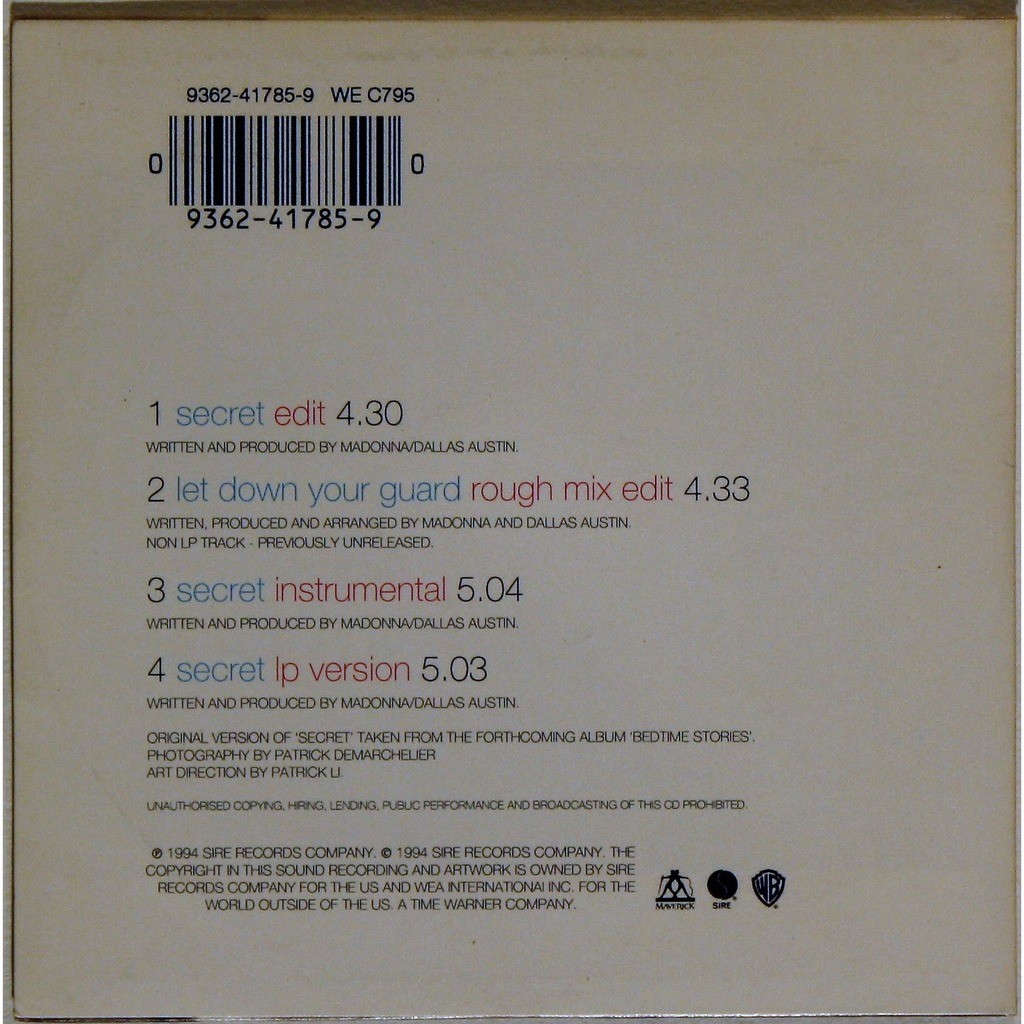 Secret de Madonna, CD single con cruisexruffalo - Ref:118863306
