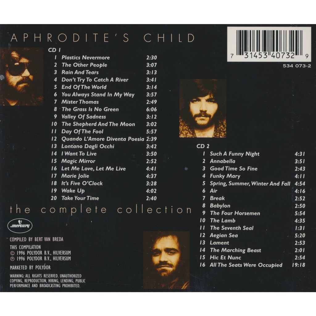 The complete collection by Aphrodite'S Child , CD x 2 with burtech ...