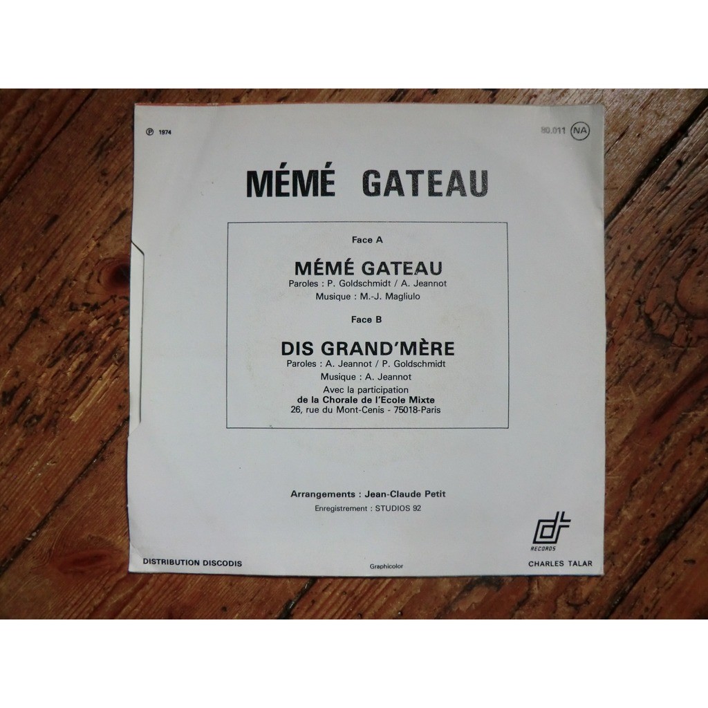 Meme Gateau Rare Original French Press 1974 By Meme Gateau Sp With Froms Ref