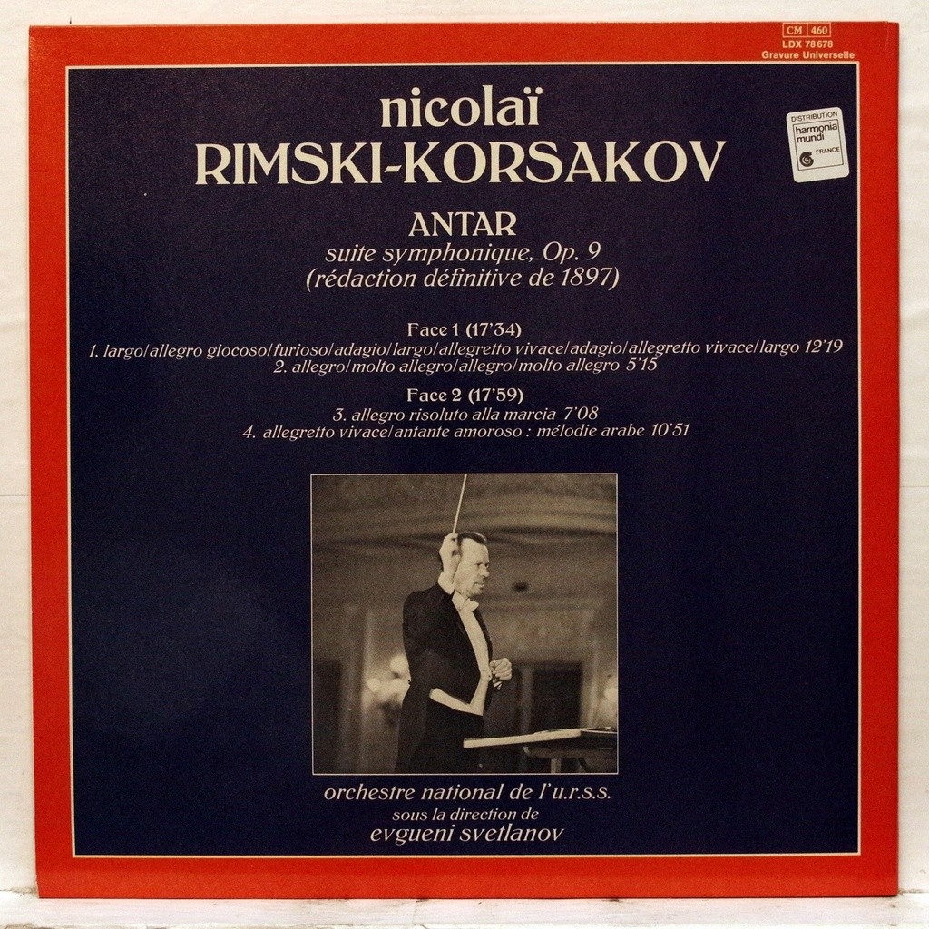 Rimskykorsakov antar suite symphonique op.9 by Yevgeny Svetlanov, LP