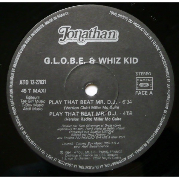 Play That Beat Mr. Dj De G.L.O.B.E & Whiz Kid, Maxi 45T Chez ...