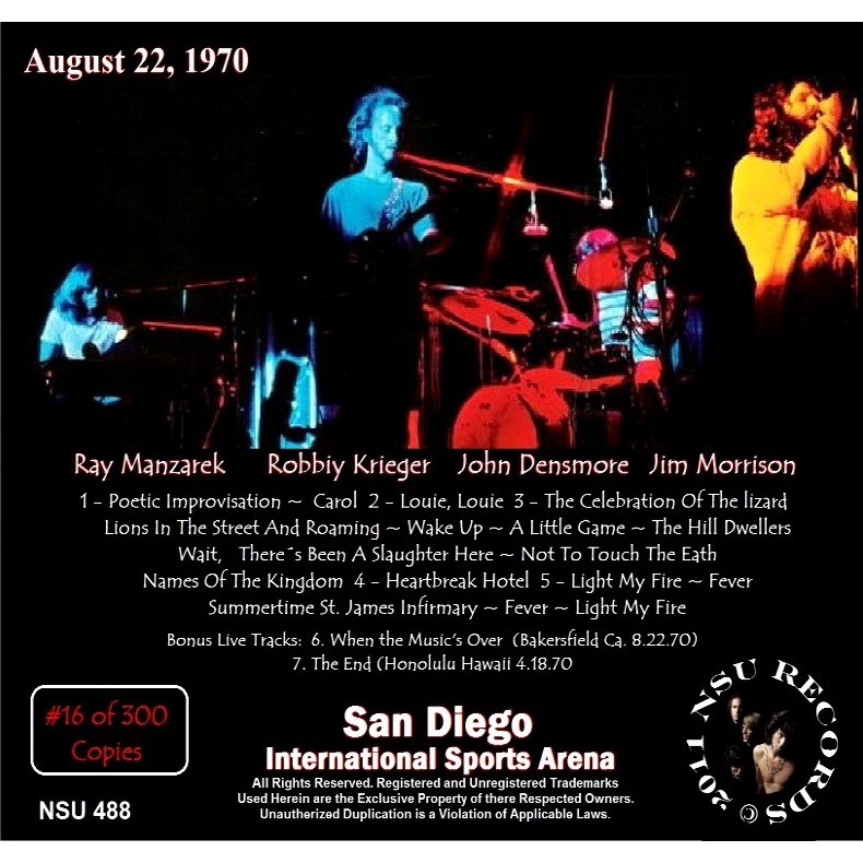 Live san diego ca 1970 august 22 ltd cd by The Doors, CD with