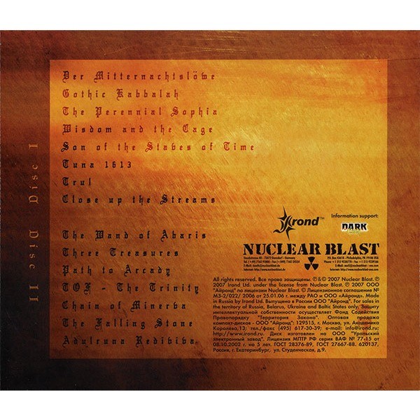 Gothic kabbalah by Therion, CD x 2 with techtone11 Ref118989230