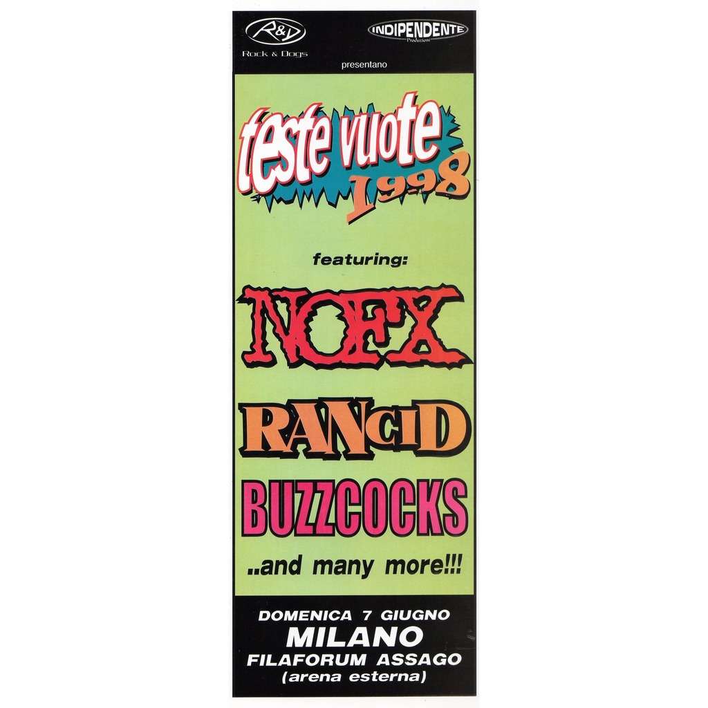 Teste vuote 1998 (italian 1998 promo type advert concert