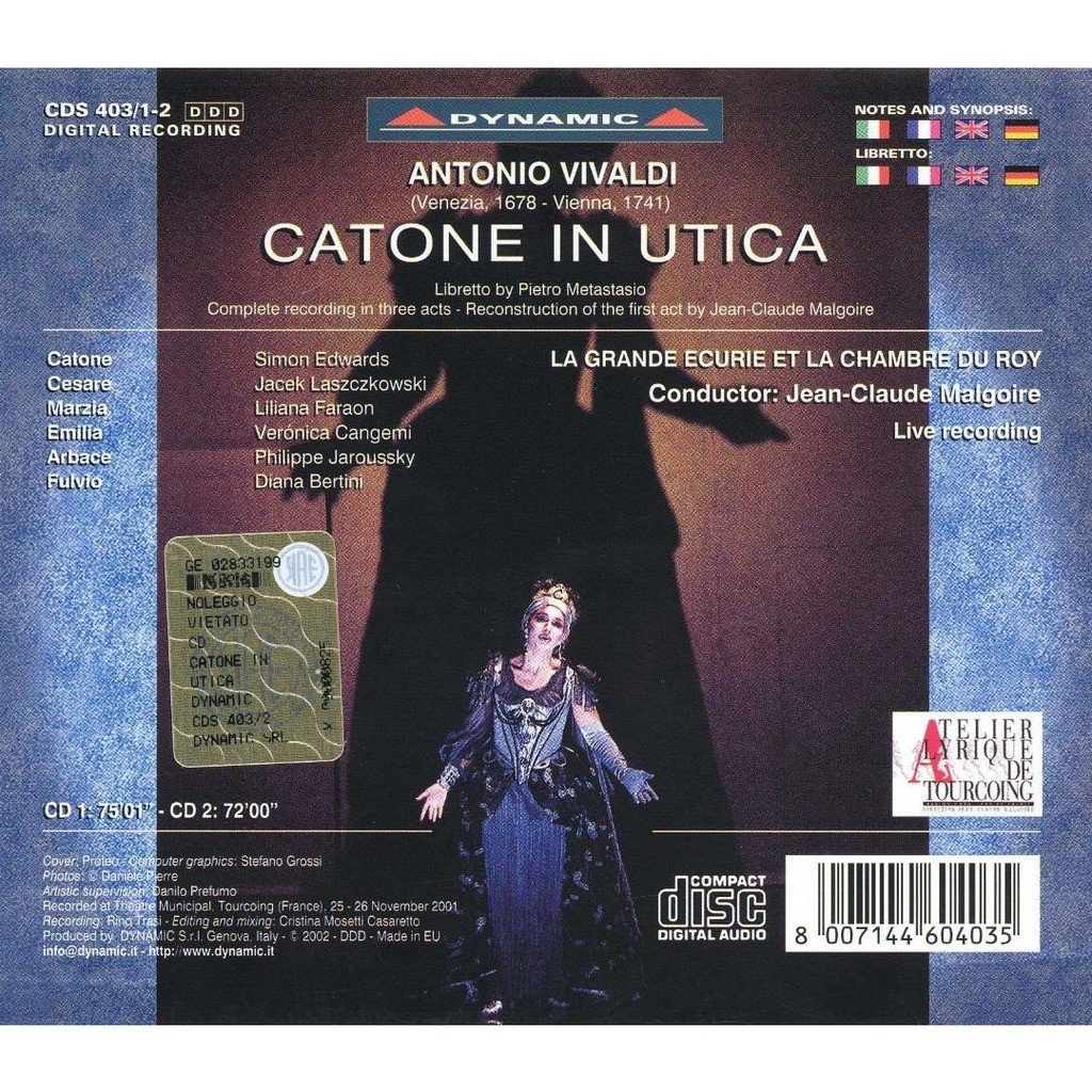 Catone in utica / jeanclaude malgoire by Vivaldi, Antonio, CD x 2 with