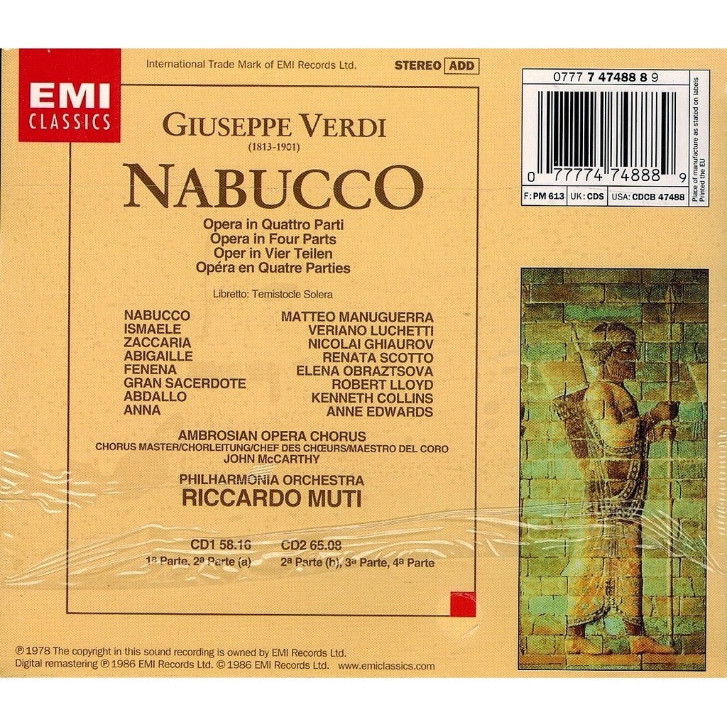 Nabucco / Riccardo Muti (eu) - Verdi, Giuseppe - ( CD2枚 ) - 売り手 ...