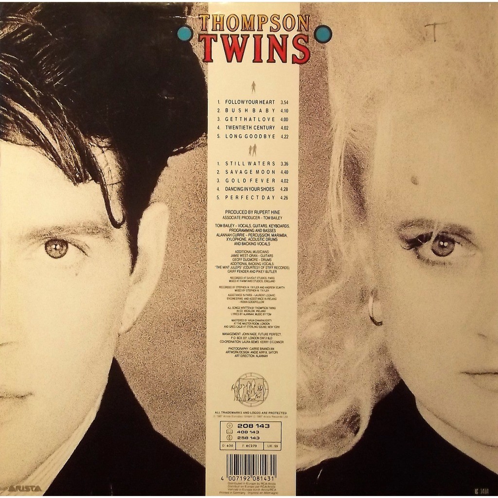 Close To The Bone By Thompson Twins Lp With Vinyl59 Ref 119045233