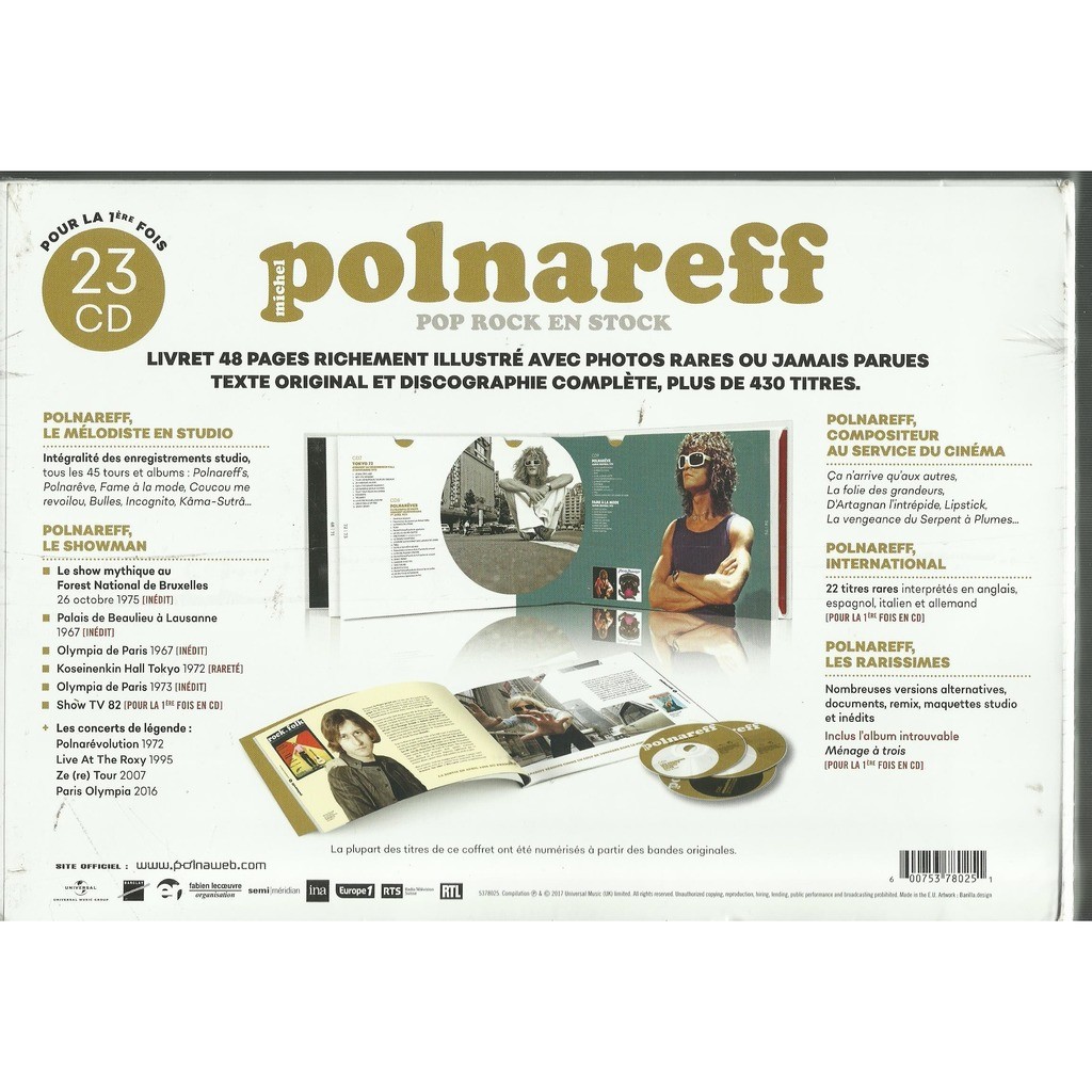  michel polnareff  -  pop rock en stock coffret 23 cds 