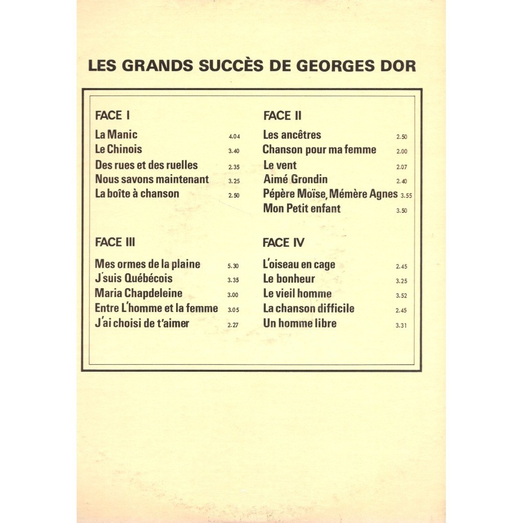 Album 2 disques la manic / les ancetres / l'oiseau en cage / le vent