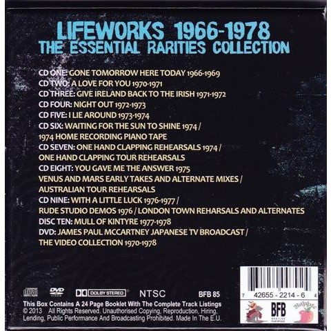 Lifeworks 1966-1978 - the essential rarities collection (10cd + dvd box ...