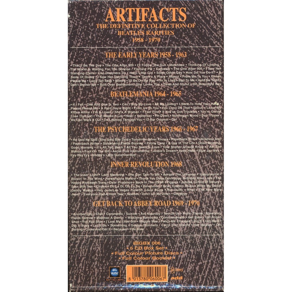 Artifacts (the definitive collection of beatles rarities 1958-70 