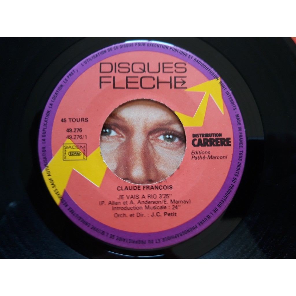 Claude françois je vais a rio (7, single) de Claude François Je