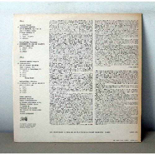 Vivaldi telemann pergolese concerti pour quatres violons Patrick