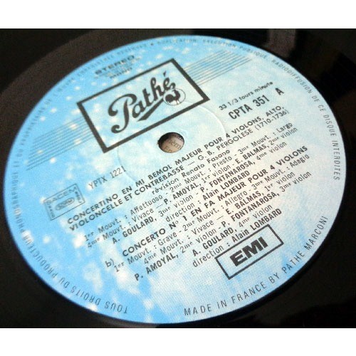 Vivaldi telemann pergolese concerti pour quatres violons Patrick