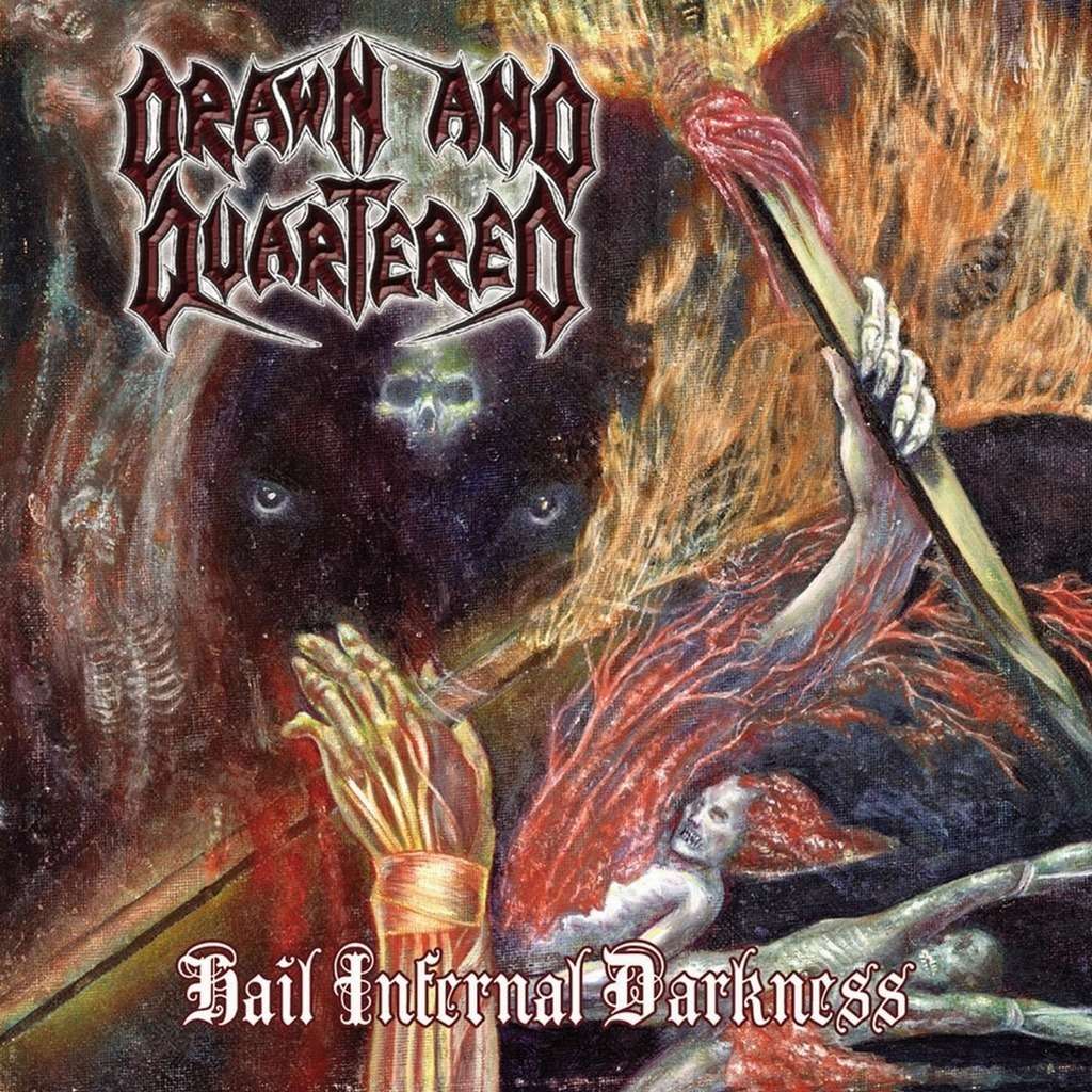 DRAWN AND QUARTERED hail infernal darkness. black vinyl, 33T en vente
