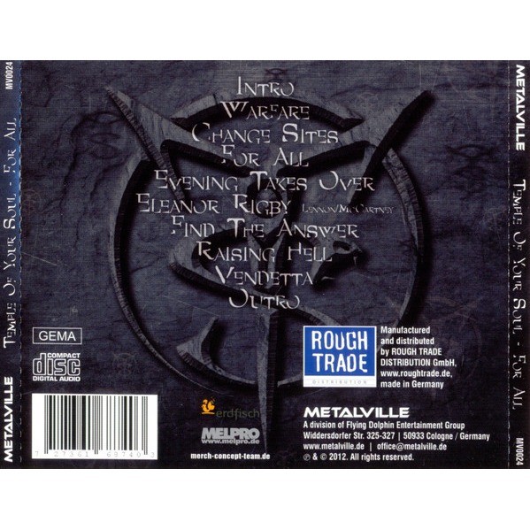  Temple Of Your Soul  -  for all (cd) 