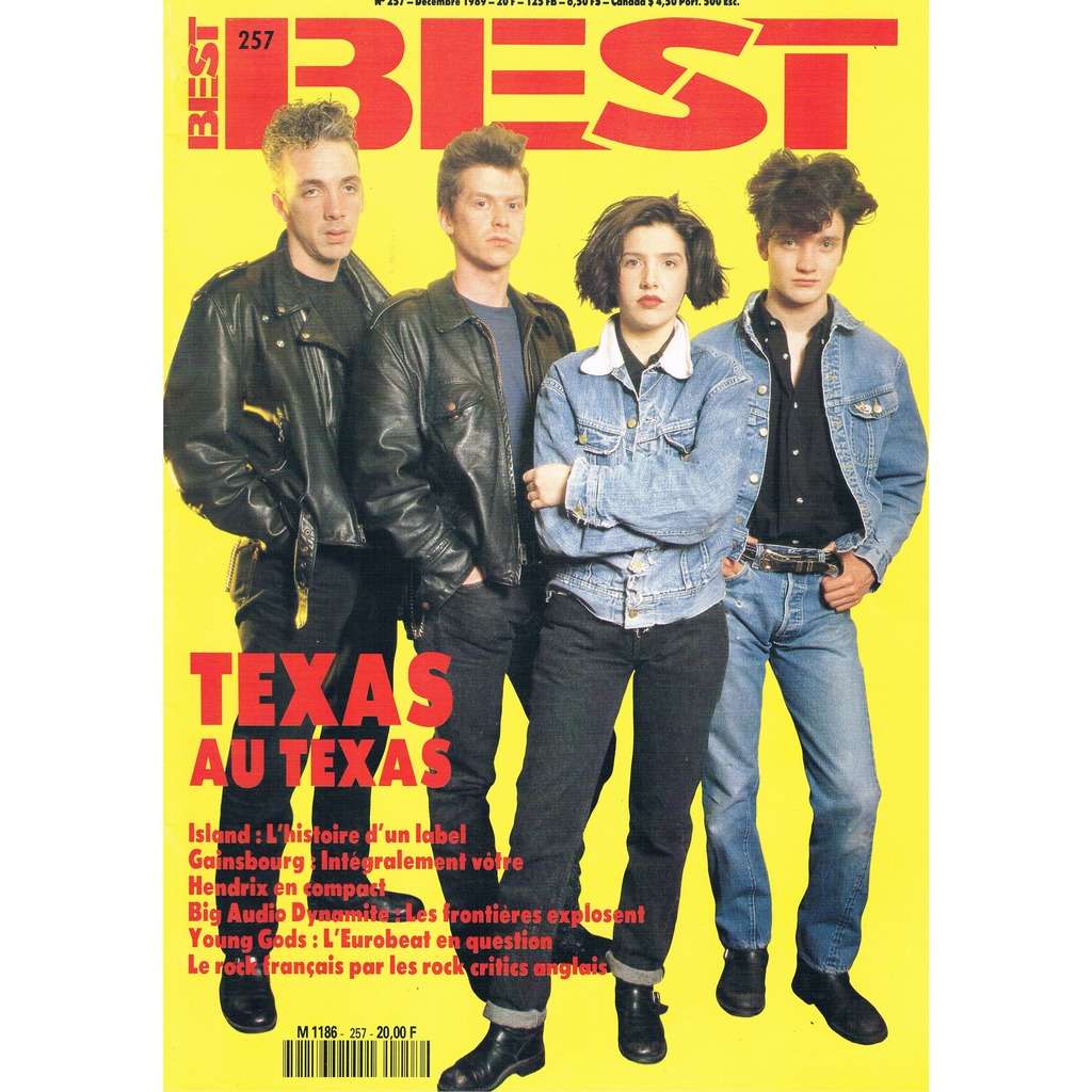 TEXAS - GAINSBOURG - HENDRIX BEST n° 257 - decembre 1989