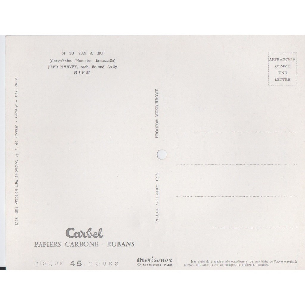 Si Tu Vas A Rio By Mexisonor Carte Postale Musicale Postal Card With Fr0237 Ref Si Tu Vas A Rio By Mexisonor Carte Postale Musicale Postal Card With Fr0237 Ref
