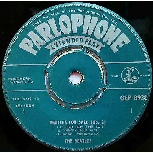 Beatles For Sale (no. 2) (india 1965 Original 4-trk 7ep On Parlophone ...