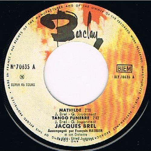 Mathilde tango funebre / titine les bergers de Brel Jacques, EP