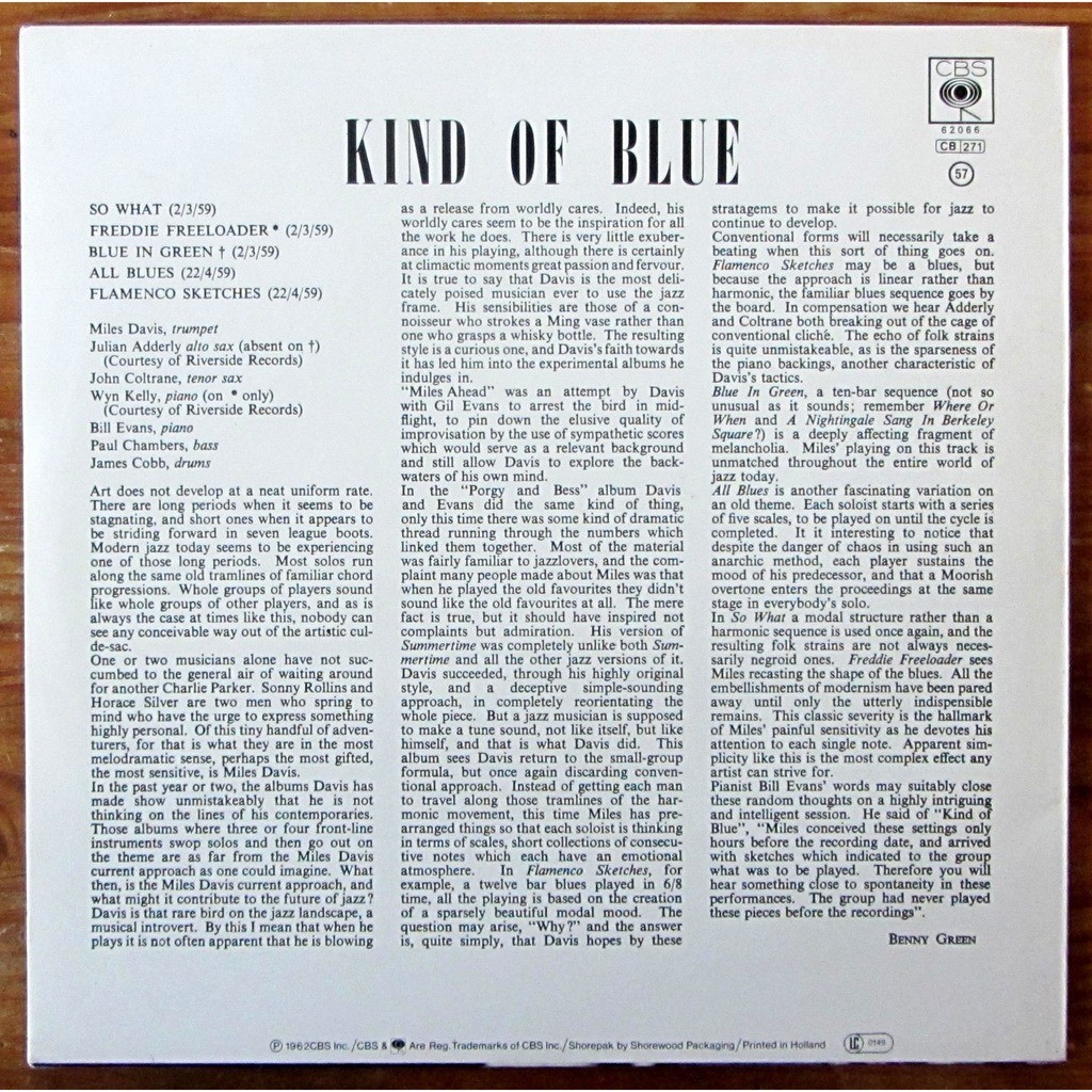 Kind of blue - Miles Davis - ( LP ) - 売り手： vincentp8 - Id:119453574