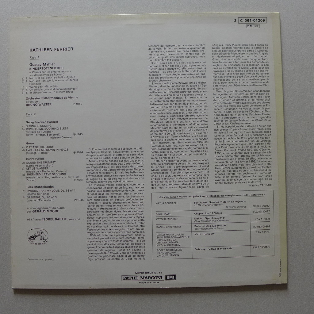 Kathleen ferrier & bruno walter mahler kindertotenlieder by