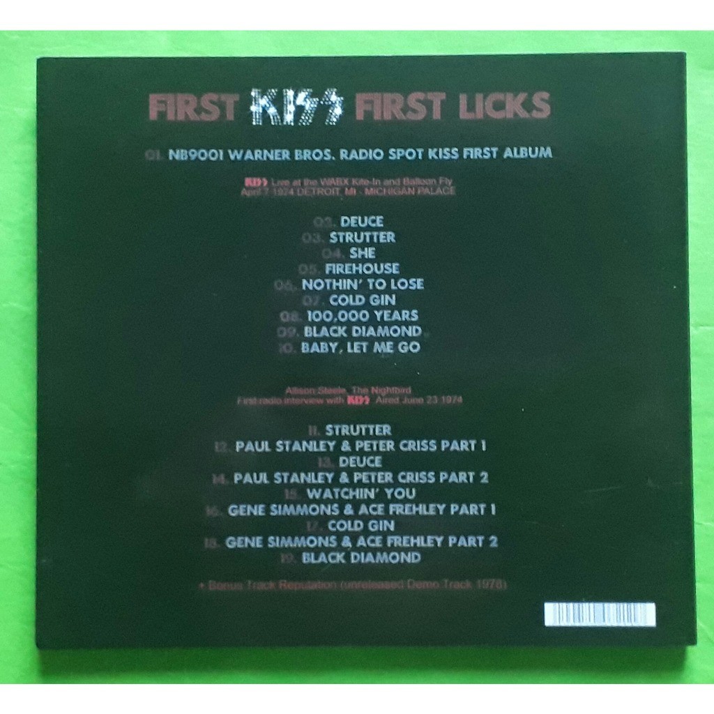 First kiss first licks(limited édition)(album cd)(digipack)(original