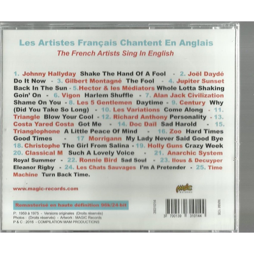 johnny hallyday vigon les variations christophe  -  les artistes francais chantent en anglais 