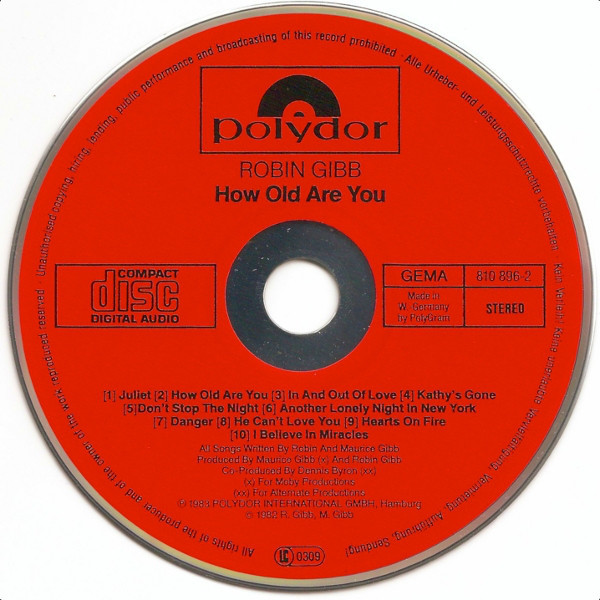 How old are you? (red label!!!!!) - Robin Gibb - ( CD ) - 売り手： maicol_d4 -  Id:3432890296