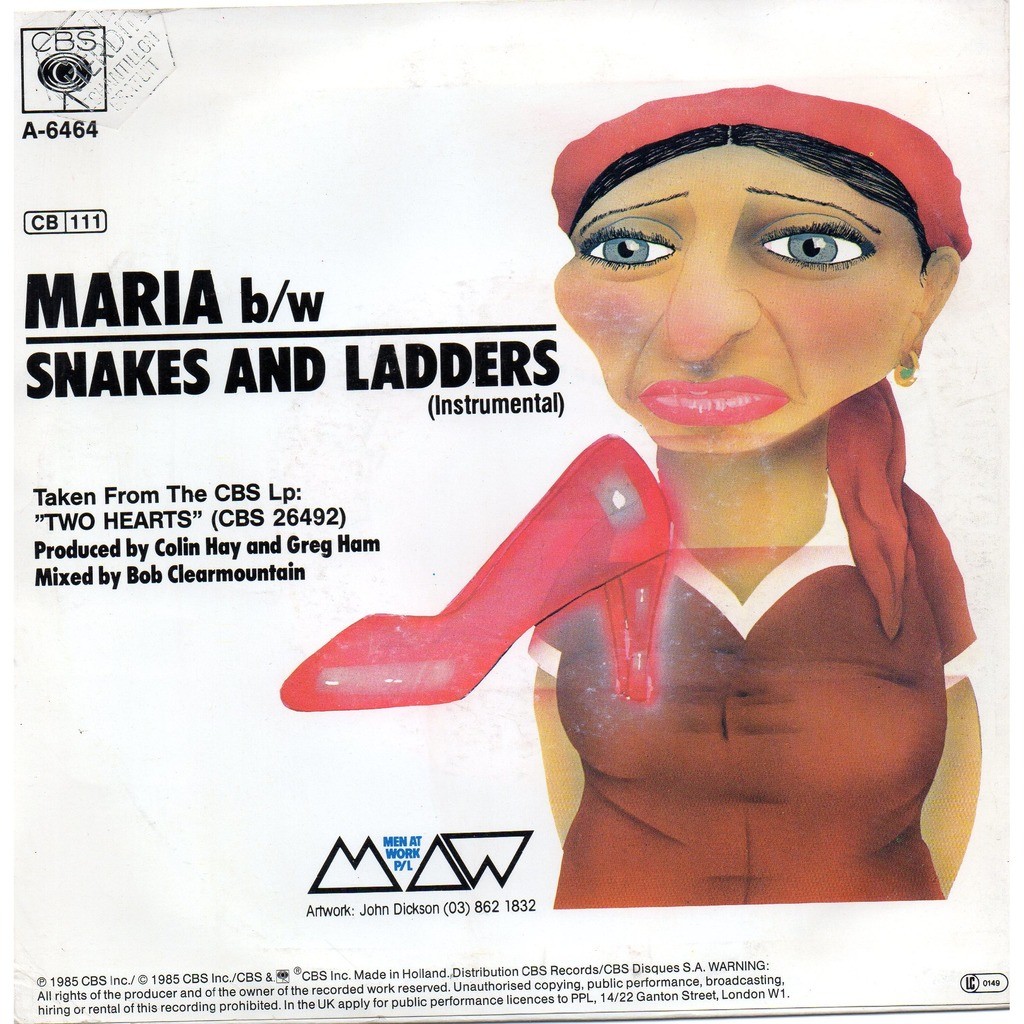 Maria snakes and ladders ( instrumental ) .. promo by Men At Work, SP with golfdrouot73 Ref