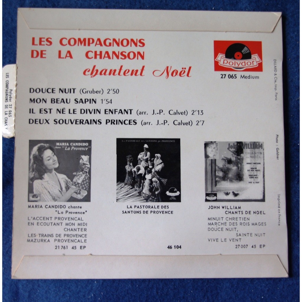 Chantent noël de Les Compagnons De La Chanson, EP chez 4059jacques