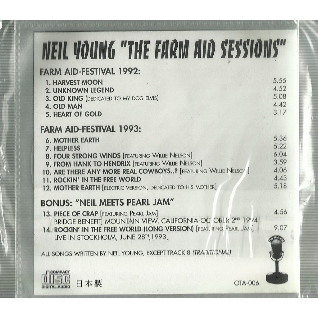  neil young willie nelson pearl jam  -  the farm aid sessions 