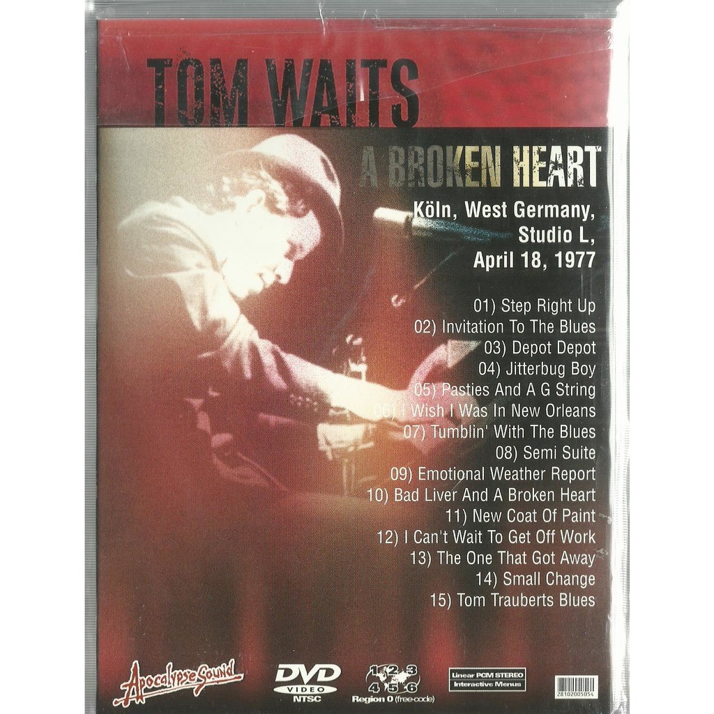  tom waits  -  a broken heart dvd 
