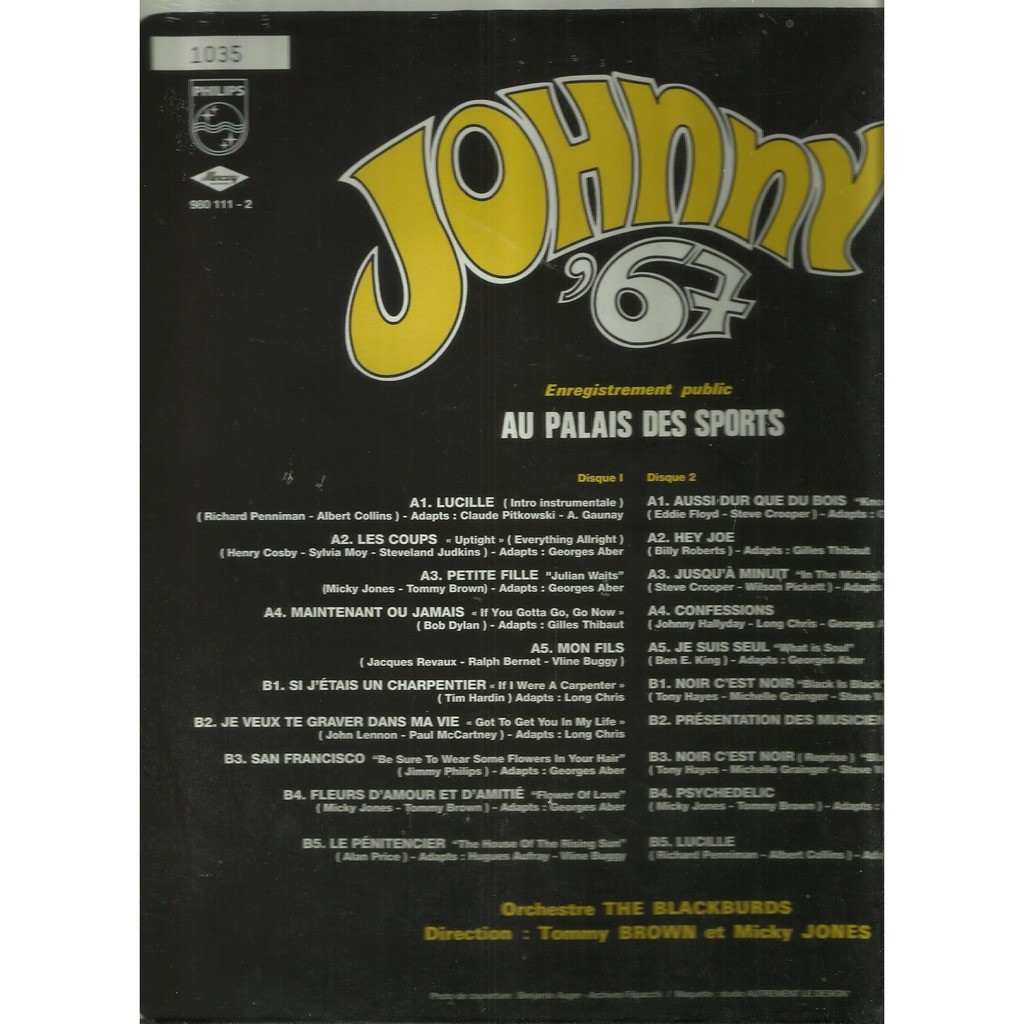  johnny hallyday  -  au palais des sports 67 