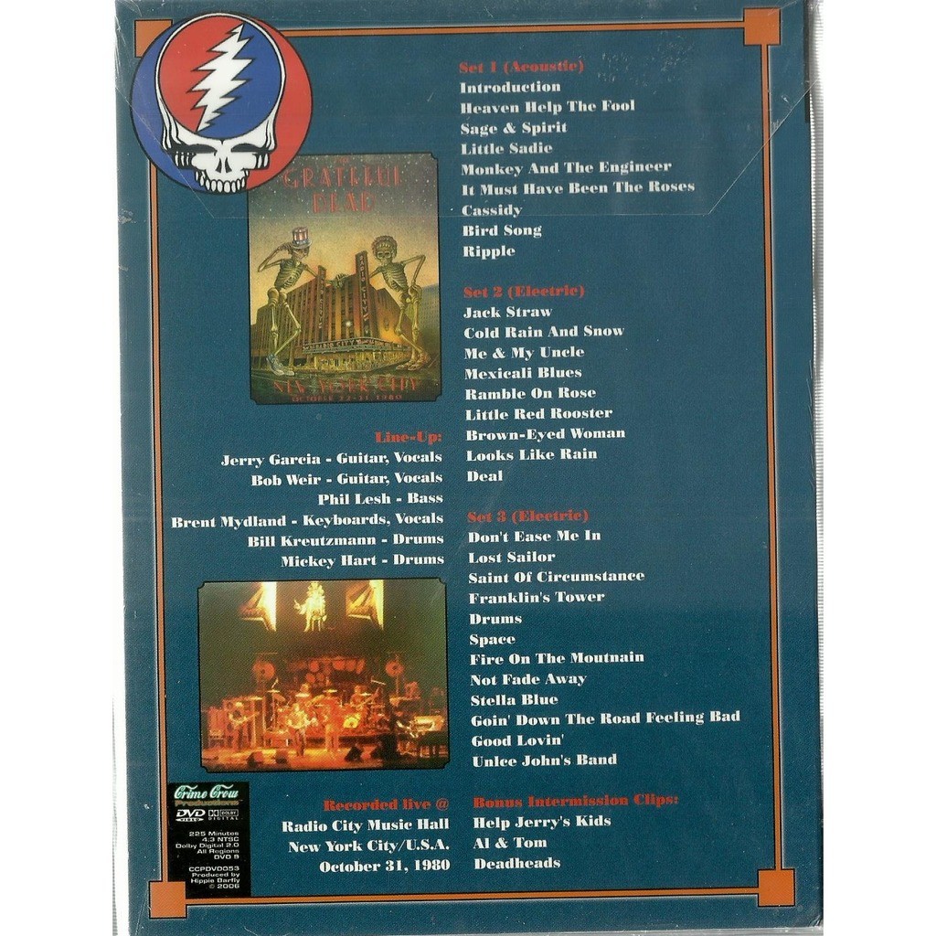  grateful dead  -  radio city music hall dvd 